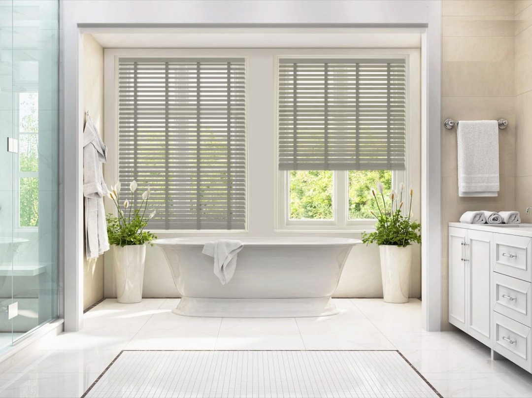 Venetian Gray Faux Wooden Blinds