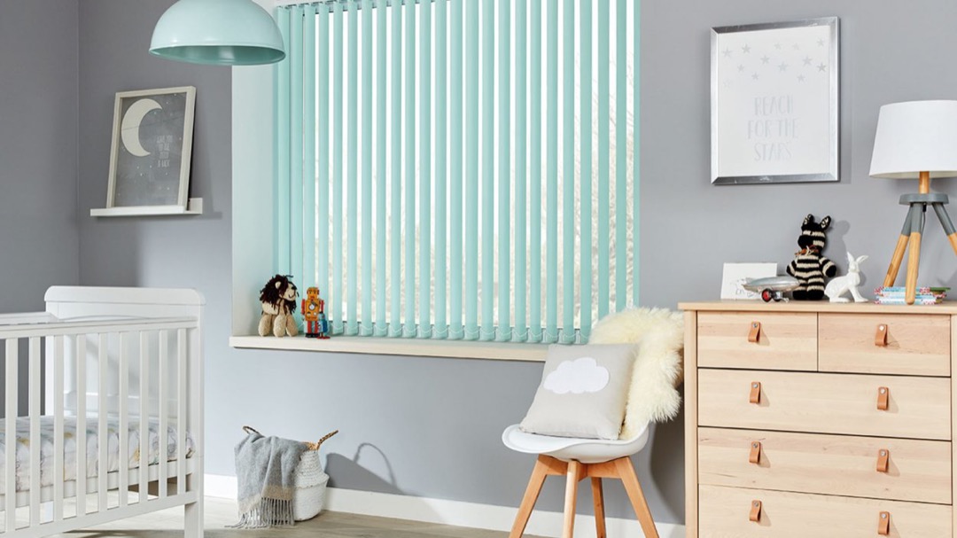 Vertical blinds in kids bedroom